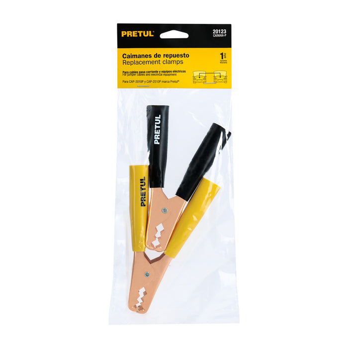 Caballete con 2 caimanes para cables pasa corriente, Pretul 20123 CAIMAN-P
