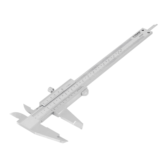 Calibrador vernier analógico 6' acero inox, std y mm, Truper 14394 CAL-6MP