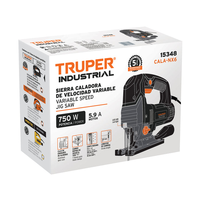Sierra caladora 750 W 5.9 A velocidad variable, industrial 15348 CALA-NX6