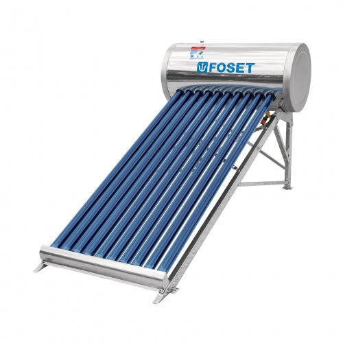 Calentador solar de agua 10 tubos, 130L, 3 personas, Foset 45270 CALE-10S