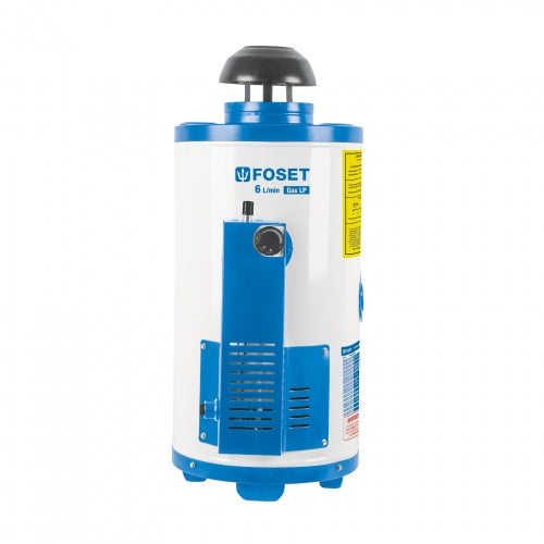 Calentador de paso, rápida recup, 6L, 1 serv, gas LP, Foset 47921 CALE-6PA