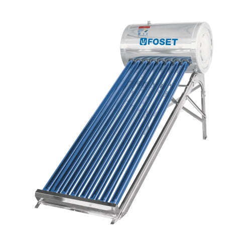 Calentador solar de agua, 8 tubos, 94L, 2 personas, Foset 45274 CALE-8S