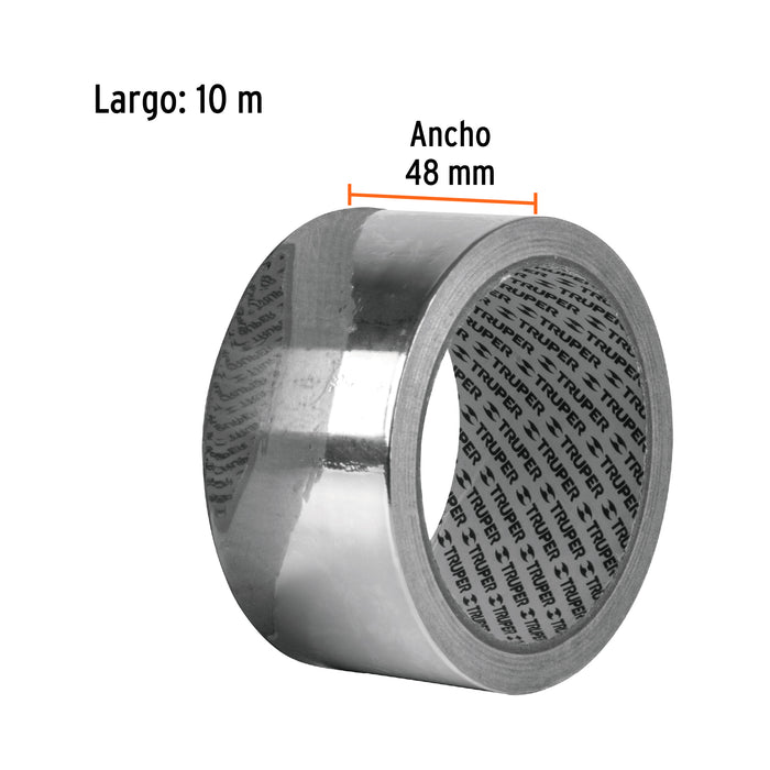 Cinta de aluminio de 48 mm x 10 m, Truper 12611 CALU-10