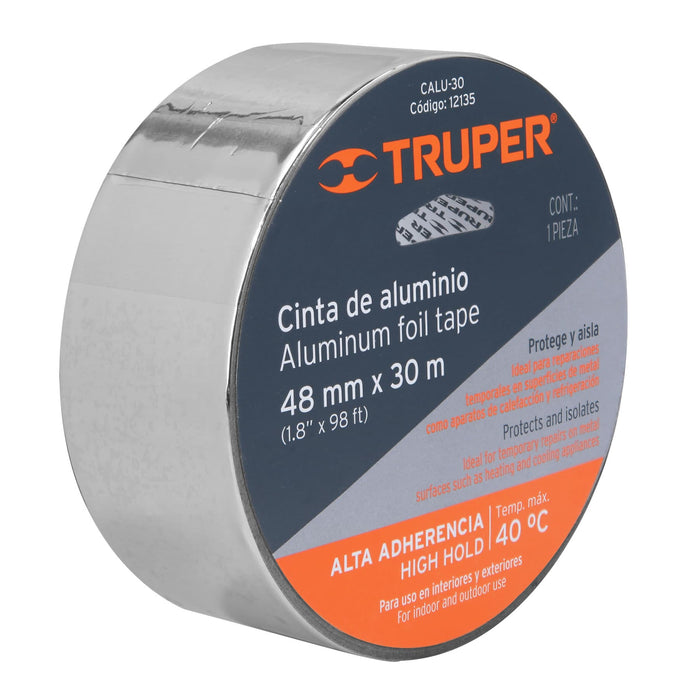 Cinta de aluminio de 48 mm x 30 m, Truper 12135 CALU-30