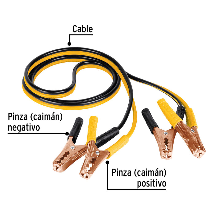Cables pasa corriente 2.5m, 125 A, 10 AWG, con funda, Pretul 22808 CAP-2510P