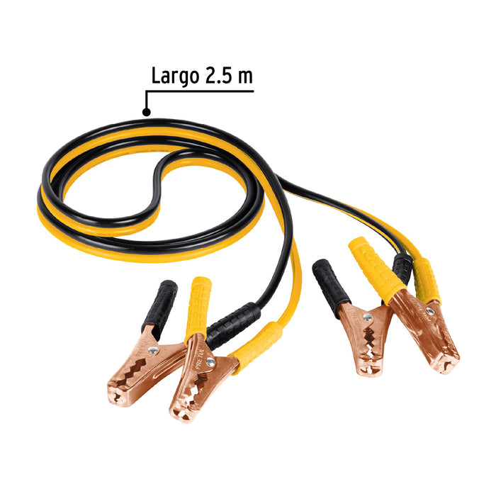 Cables pasa corriente 2.5m, 125 A, 10 AWG, con funda, Pretul 22808 CAP-2510P