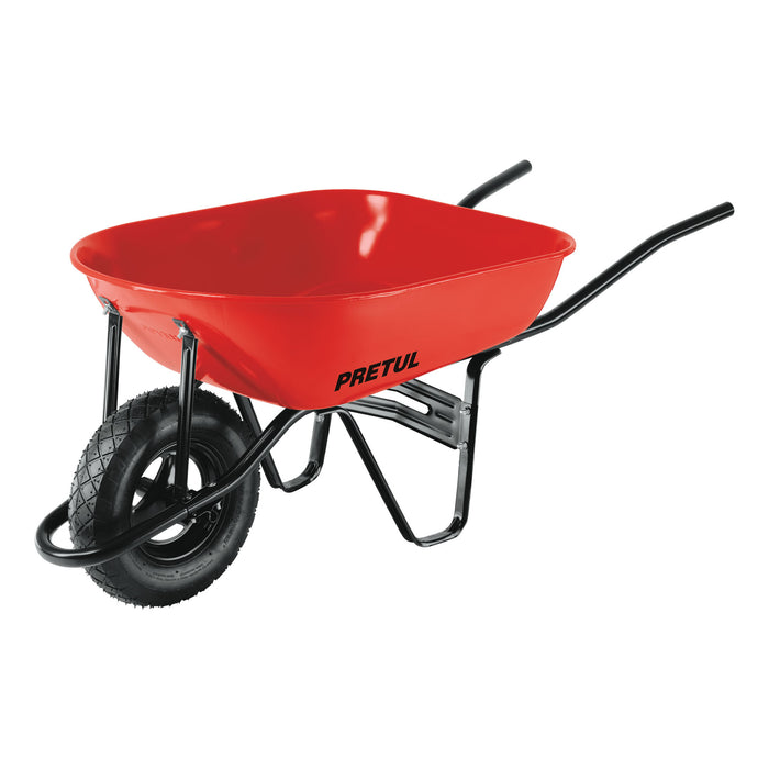Carretilla 5.5 ft3 roja Neumática, bastidor tubular, Pretul 20627 CAP-50NB