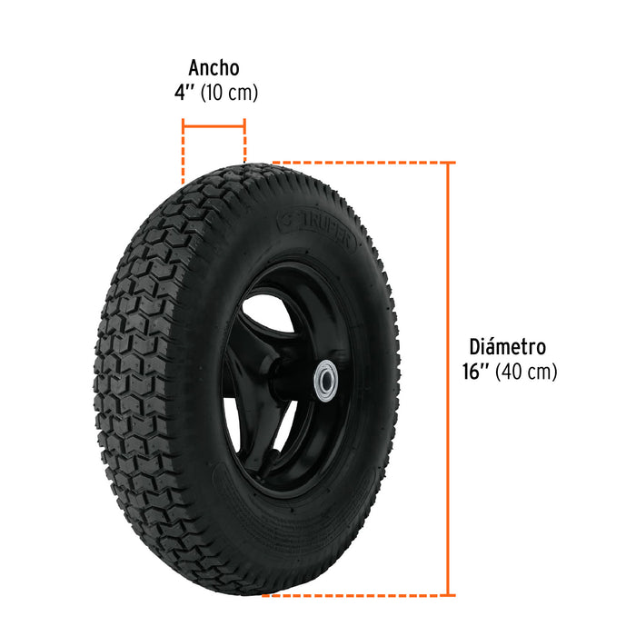Carretilla 6ft3 Expert plástica, neumática, bastidor tubular 103008 CAT-60PLX