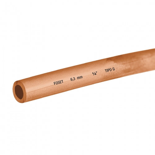 Rollo de 15 m de tubo flexible de cobre de 1/4', Foset 48155 CC-001F