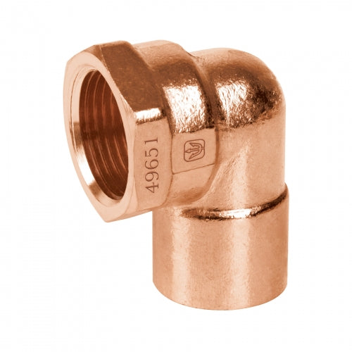 Codo 90° de cobre, rosca interior 3/4', Foset 49651 CC-502