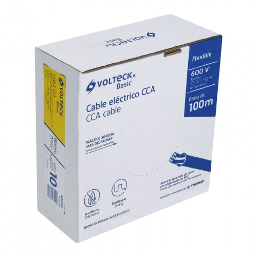 Rollo de 100 metros de cable THW CCA 10 AWG blanco, Basic 40208 CCA-10B