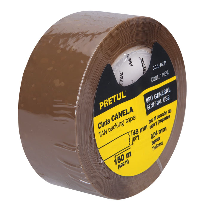 Cinta de empaque 48 mm x 150 m canela, Pretul 20526 CCA-150P