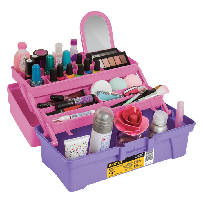 Caja cosmetiquera 14', rosa/morado, Pretul 25052 CCO-14RP