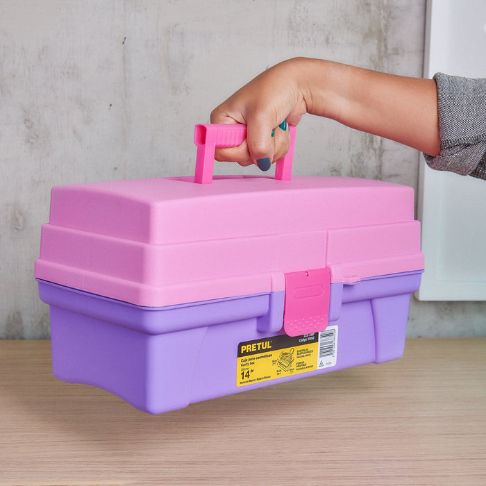 Caja cosmetiquera 14', rosa/morado, Pretul 25052 CCO-14RP