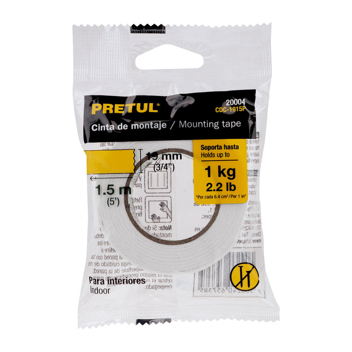 Cinta doble cara de 19 mm x 1.5 m Pretul 20004 CDC-1915P