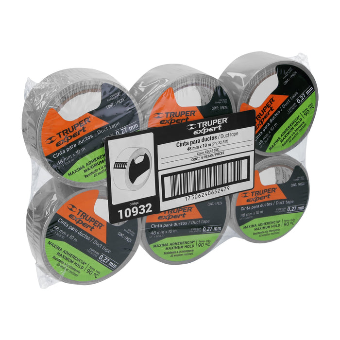 Cinta para ducto 10m x 48mm, espesor 0.27mm, Expert 10932 CDU-10XX