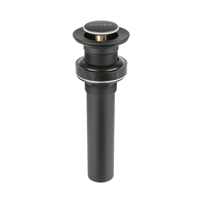 Contra p/lavabo, 1-1/4', sin rebosadero, push, latón, negro 47982