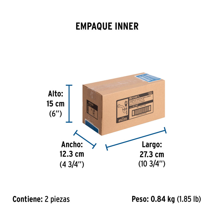 Céspol 1-1/4' c/contra, tapón y cadena, latón cromo,p/lavabo 49335