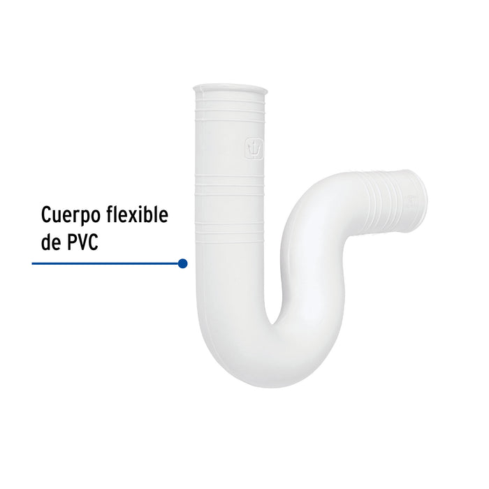 Céspol flexible 1-1/4' de PVC, para lavabo, Foset 49945