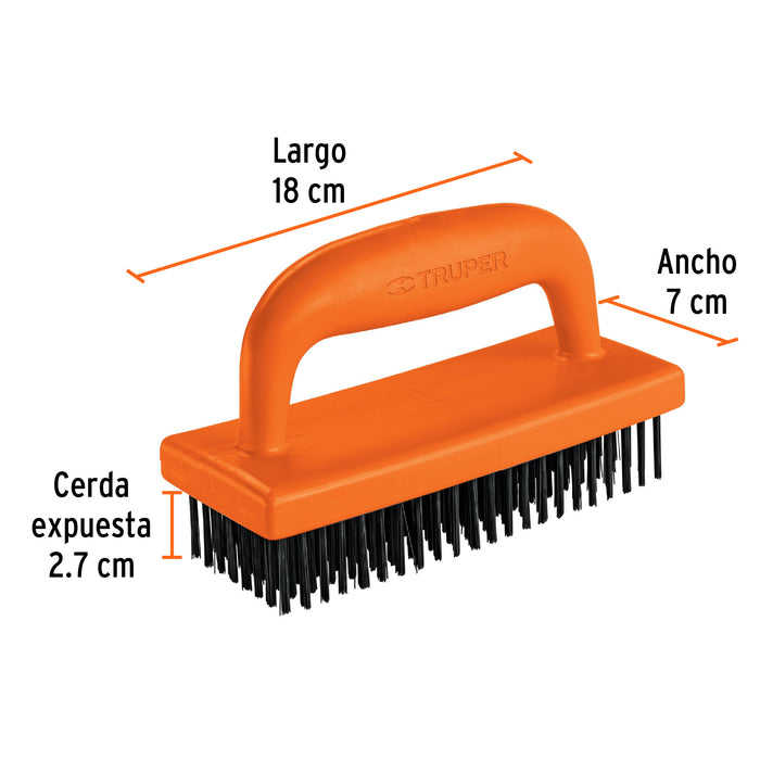 Cepillo rectangular de alambre 172 pinceles,con mango,Truper 12655 CEA-82