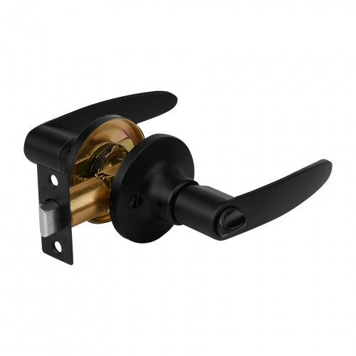 Cerradura de manija 'Turín' p/baño, negro, cilindro latón 49853 CEMA-6B