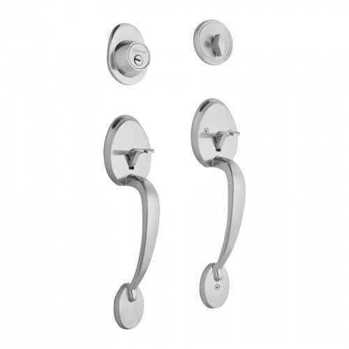 Doble jaladera, perilla y cerrojo llave-mariposa, cromo mate 43028 CEP-31JJ