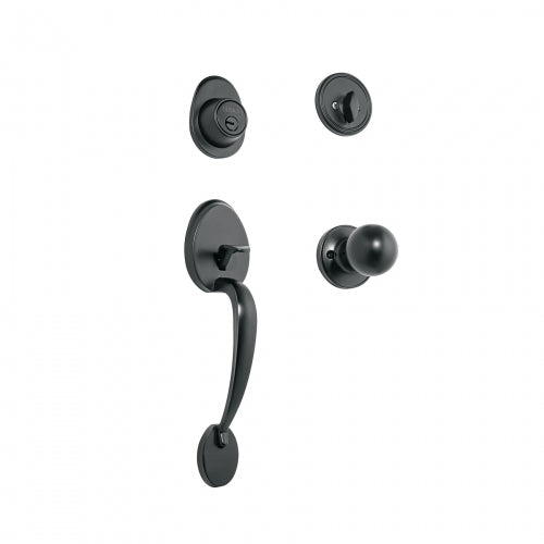 Jaladera, perilla y cerrojo llave-mariposa, negro 48437 CEP-61PJ