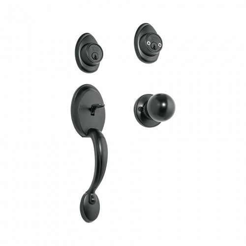 Jaladera, perilla y cerrojo llave-llave, negro, Basic 27238 CEP-62PJP