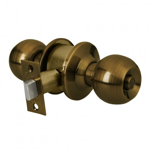 Cerradura tipo esfera para baño, latón antiguo, Hermex 43468 CEPO-21B