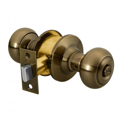 Cerradura tipo oval para baño, latón antiguo, Hermex 43453 CEPO-22B