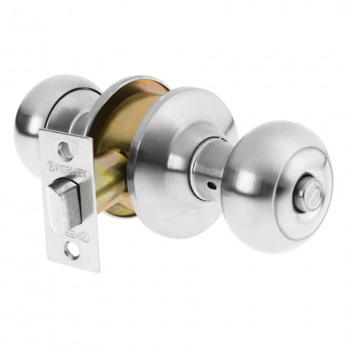 Cerradura tipo oval para baño, cromo mate, Hermex 43450 CEPO-32B