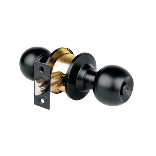 Cerradura pomo, negro, esfera, recámara, Hermex 47910 CEPO-61R