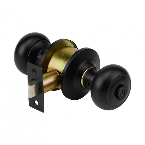 Cerradura pomo, negro, oval, baño, Hermex 47914 CEPO-62B