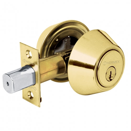 Cerrojo llave-llave latón brillante,llave tradicional,Hermex 23610 CERO-12P