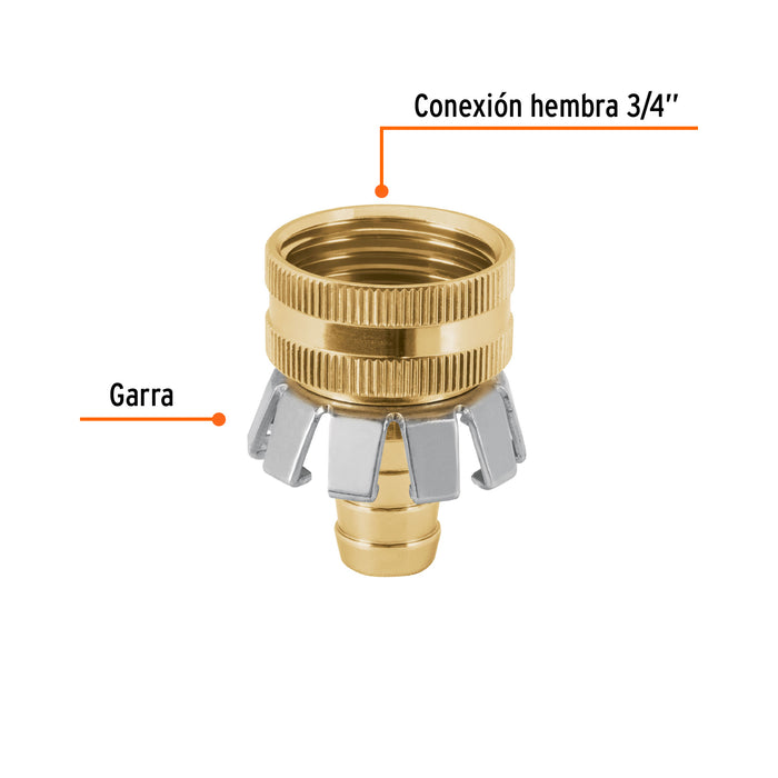 Conector 1/2' hembra tipo garra de aluminio, Truper Código: 101732