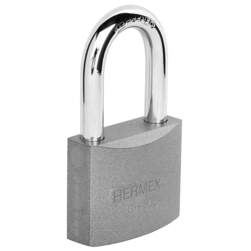 Candado de hierro 50 mm gancho largo en caja, Hermex 43325 CH-50L