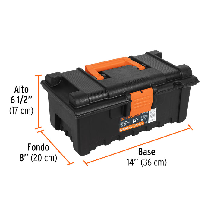 Caja para herramienta de 14' sin compartimentos, Truper 19854 CHA-14N