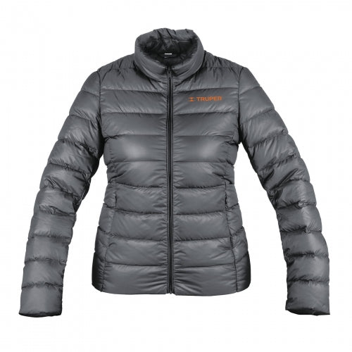 Chamarra de plumas para mujer, gris, CH, Truper 66004 CHAM-GD-CH