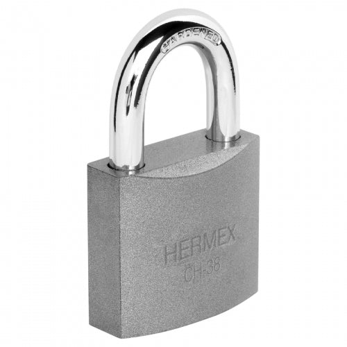 Candado de hierro 38 mm gancho corto en blíster, Hermex 43318 CHB-38