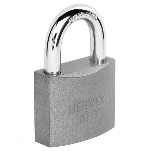 Candado de hierro 50 mm gancho corto en blíster, Hermex 43320 CHB-50