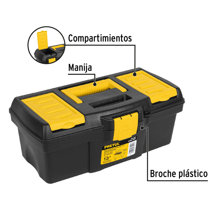 Caja para herramienta de 13' con compartimentos, Pretul 20602 CHP-13CP