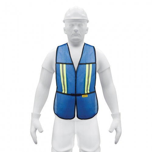 Chaleco de seguridad con cintas reflejantes, azul, Pretul 21027 CHS-200A