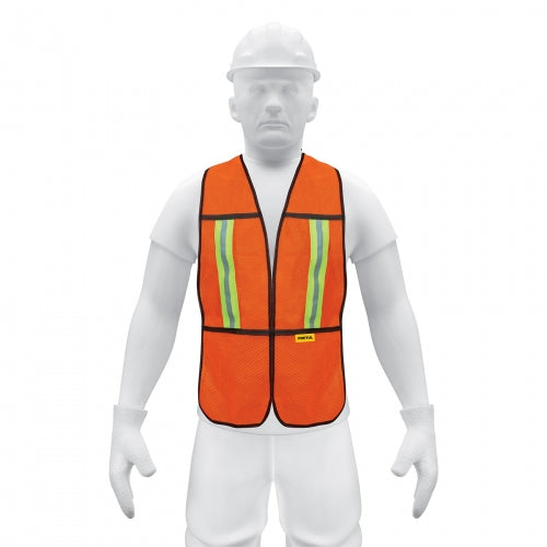 Chaleco de seguridad con cintas reflejantes, naranja, Pretul 21025 CHS-200N