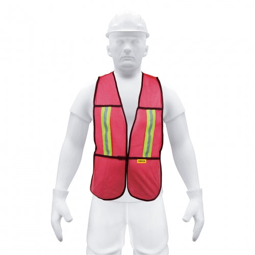 Chaleco de seguridad con cintas reflejantes, rojo, Pretul 21028 CHS-200R