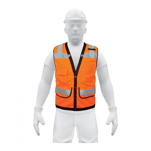 Chaleco seguridad reforzado naranja con bolsas, G, Expert 13480 CHS-800N-L