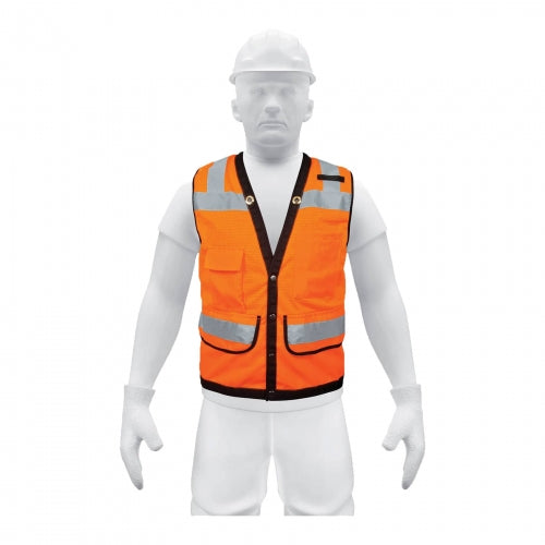Chaleco seguridad reforzado naranja con bolsas, M, Expert 13479 CHS-800N-M