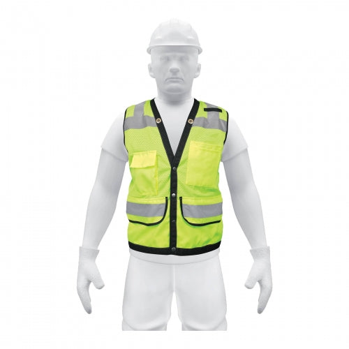 Chaleco seguridad reforzado verde con bolsas, M, Expert 13482 CHS-800V-M