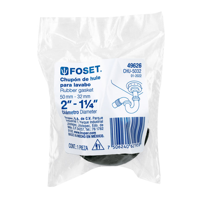 Chupón de PVC, 2' x 1-1/4', Foset 49626