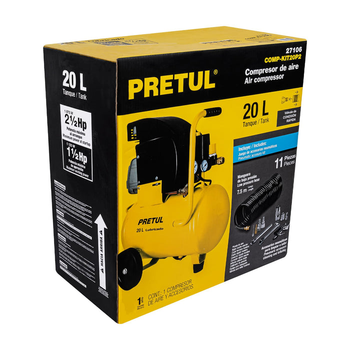 Kit Compresor 20L 2½HP y accesorios 27106 COMP-KIT20P2
