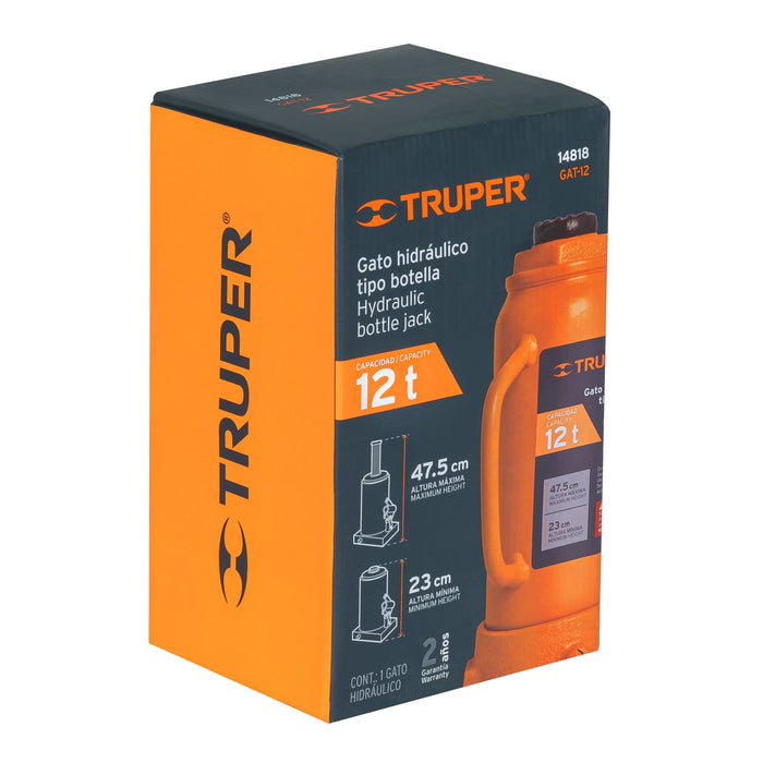 Gato hidráulico de botella de 12 Ton, Truper 14818 GAT-12
